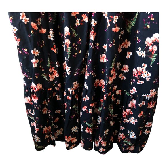 Old Navy Women's Maxi Dress Plus 4X Floral Boho Peasant Smocked Cottage V-Neck - Picture 7 of 9